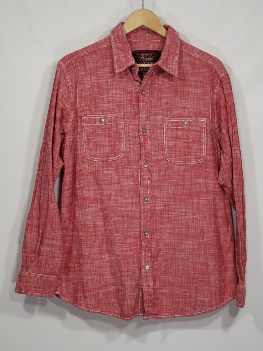 Broken Threads  Red Button Down Shirt  Men's Large  western Cowboy Country